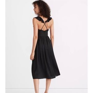 NWT Madewell Ruffle-Front Cross-Back Midi Dress
